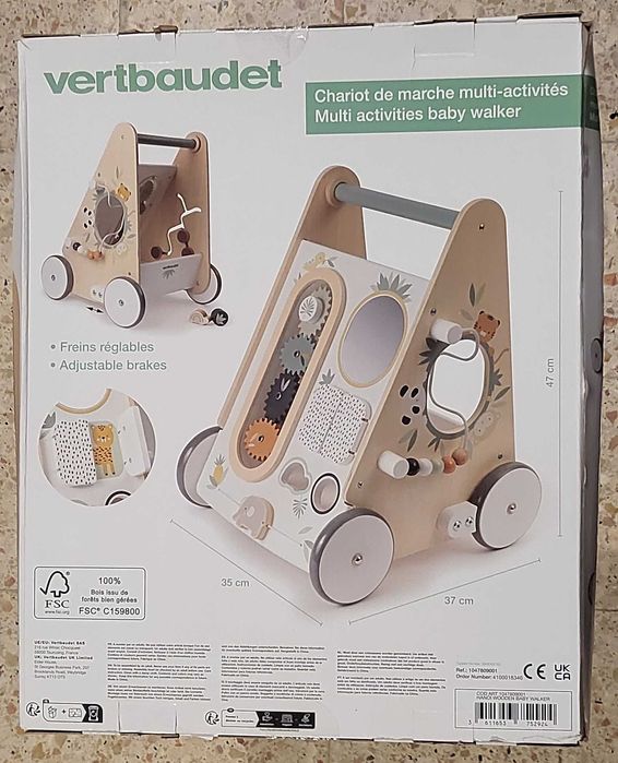 Carrinho de Marcha Vertbaudet Hanói – Madeira FSC, Novo