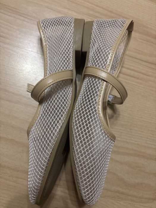 Siateczkowe baleriny na pasku loft37