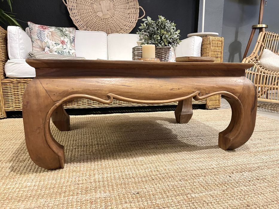 2 mesa, centro, apoio, aparador, teca, oriental, indonésia, rústica