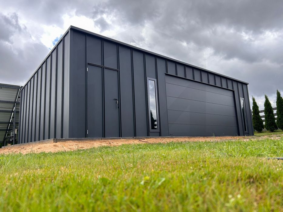 Garaż blaszany CAŁA POLSKA 6x6 9x6 8x6 6x5 6x5,8 grafit na rąbek T-PANEL