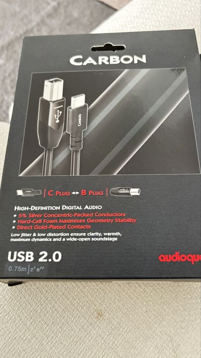 Cabo USB -C plug  to B Plug Audioquest Carbon