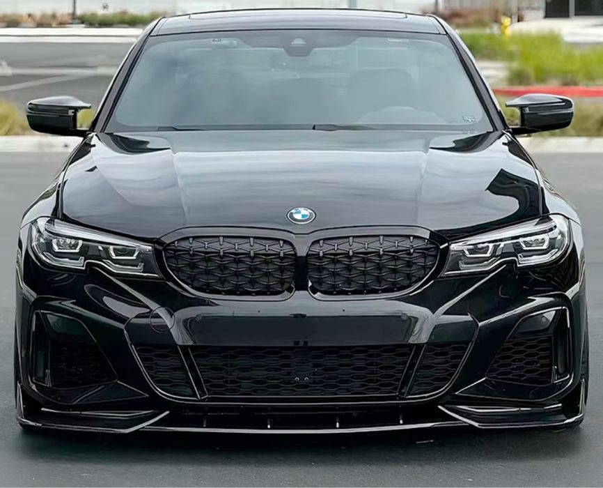 Губа BMW G20 Чорний глянець Сплітер Накладка переднього бамперу бмв г20