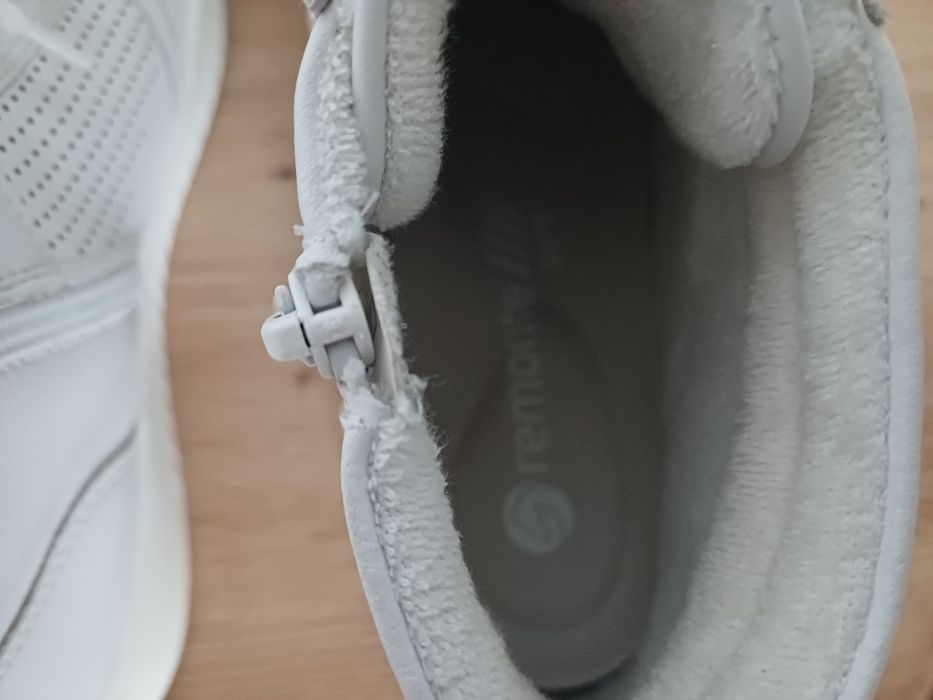 Remonte sneakersy damskie skórzane 40 / 39,5 – białe – 25,5 cm – High Top - jak nowe