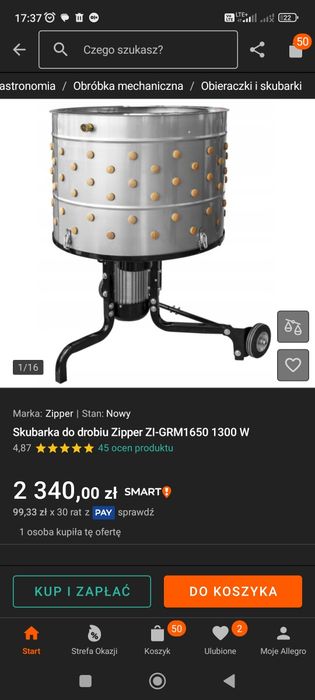 Bębnowa skubarka drobiu ZIPPER ZI-GRM 1650