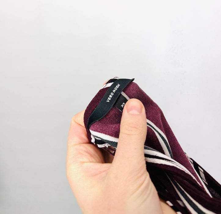 Bordowa bluzka w pionowe paski XS 34 Vero Moda