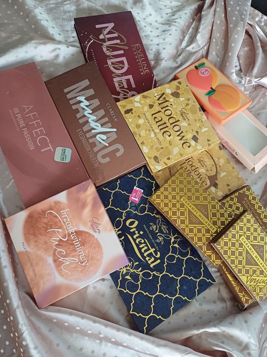 Zestaw paletek do cieni: Glam shop, Affect, Eveline, Zoeva, Claresa