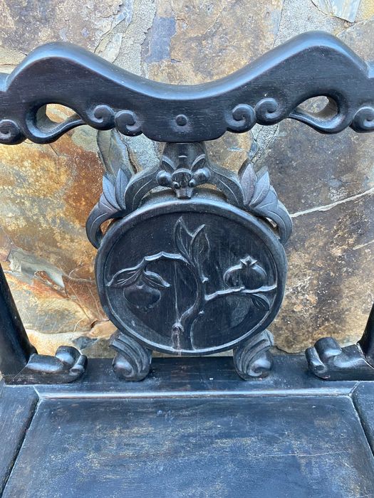 Par Cadeiras Chinesas Madeira Nobre Zitan Séc XIX 82 cm