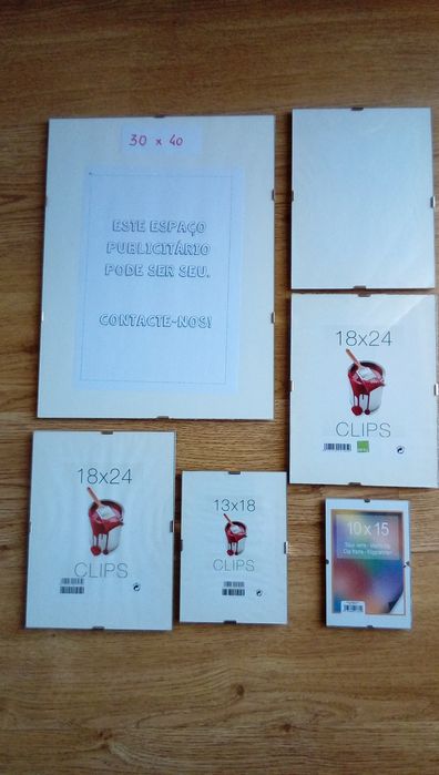 10 EUROS Lote de 6 molduras clipe novas, várias medidas = em BEJA