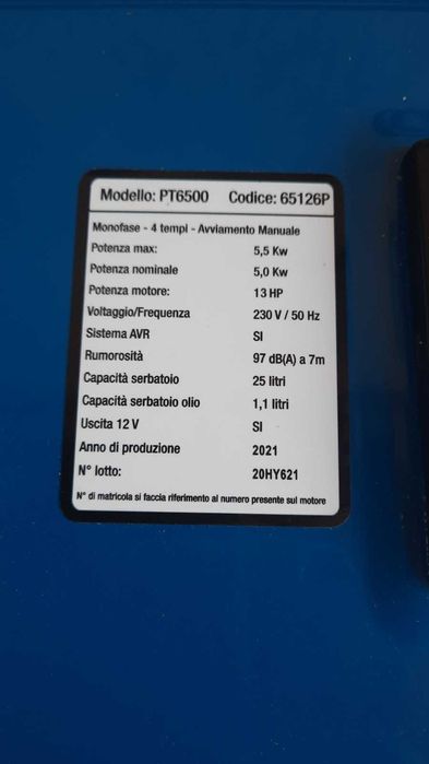 Генератор бензиновий HYUNDAI PT6500