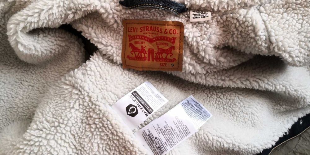LEVI'S Sherpa США новая джинсовая куртка $150 размер XS S унисекс мех