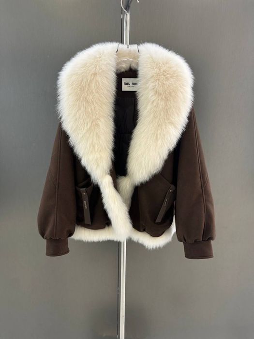 Бомбер miu miu натуральне хутро лисиці новий