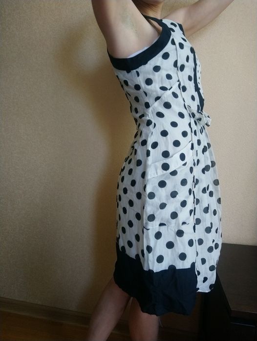 Платье Mark Jakobs в горошек: 50% шелк 50% хлопок, размер S-М