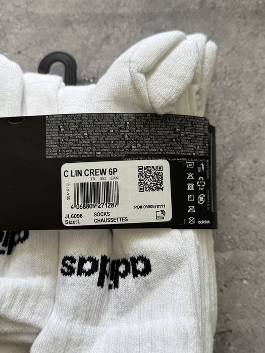 ОРИГІНАЛ Носки Adidas Linear Crew Socks Cushioned 6 пар шкарпетки