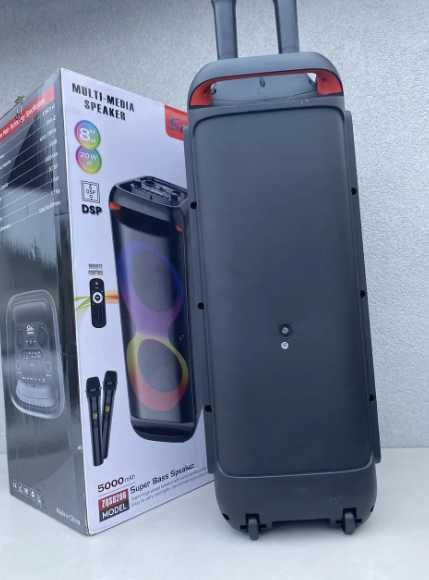 Большая колонка аккумуляторная с микрофоном для караоке портативная