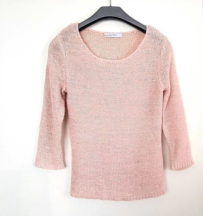Papaya lekki sweter pastelowy jasnoróżowy XS 34