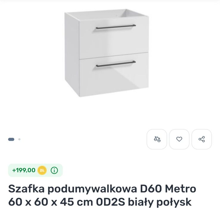 Szafka pod umywalkę wisząca