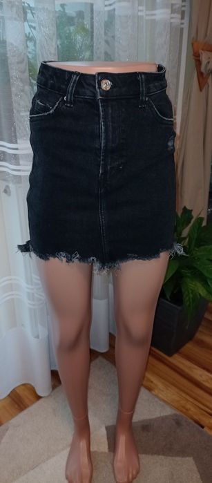 Spódnica czarna jeans Bershka rozmiar 34 mini