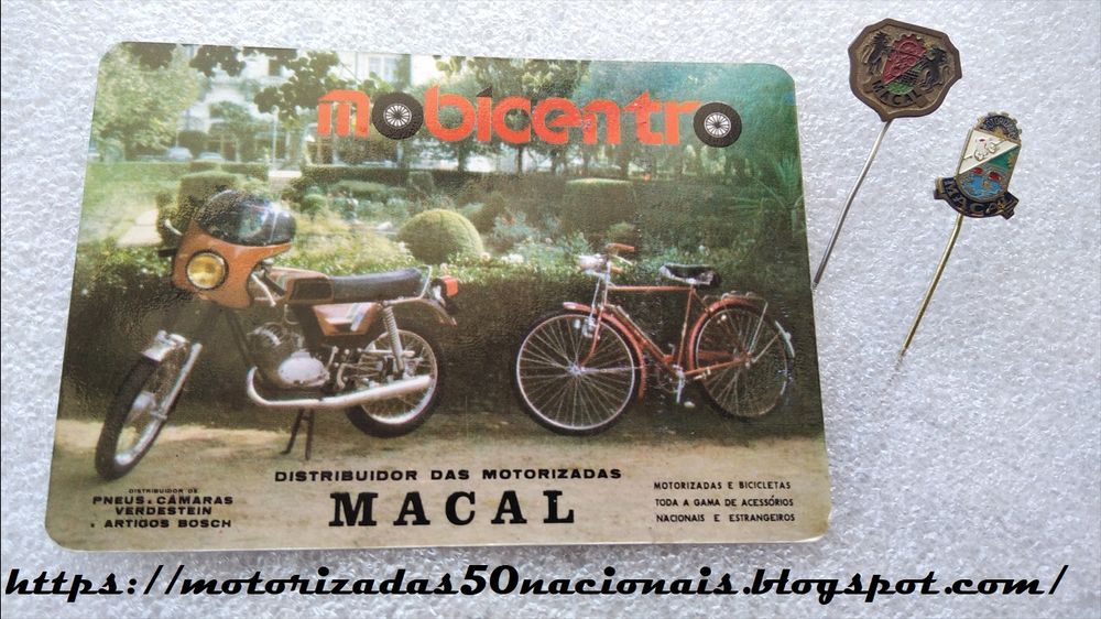 Calendário de Distribuidor Macal de 1980 + Alfinetes de Lapela Macal