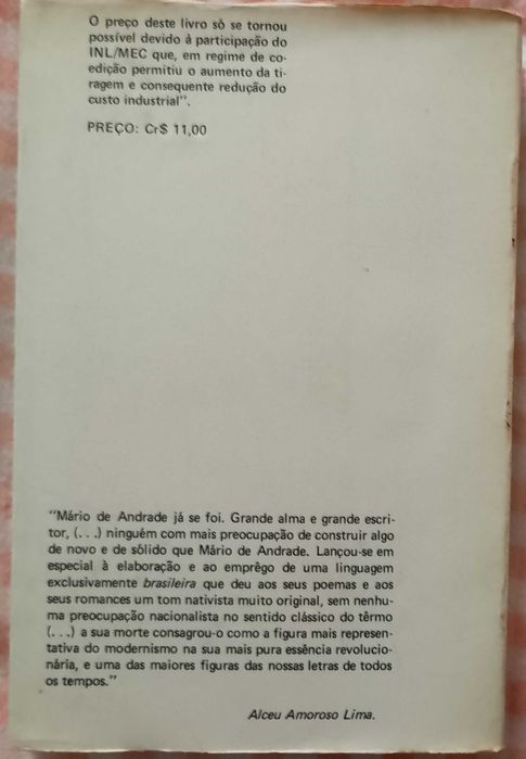 Obra imatura, Mário de Andrade