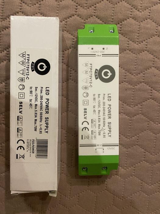 Zasilacz do taśm LED Transformator FTPC75V12-C 70W 12V