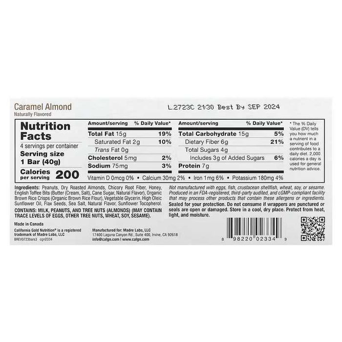 California Gold Nutrition Foods батончики снеки