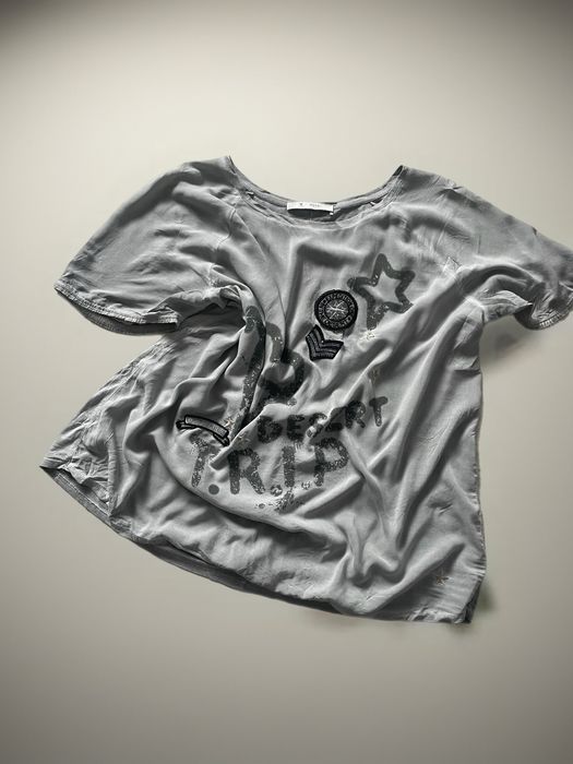 Bluzka damska Monari oversize szara naszywki zwiewna