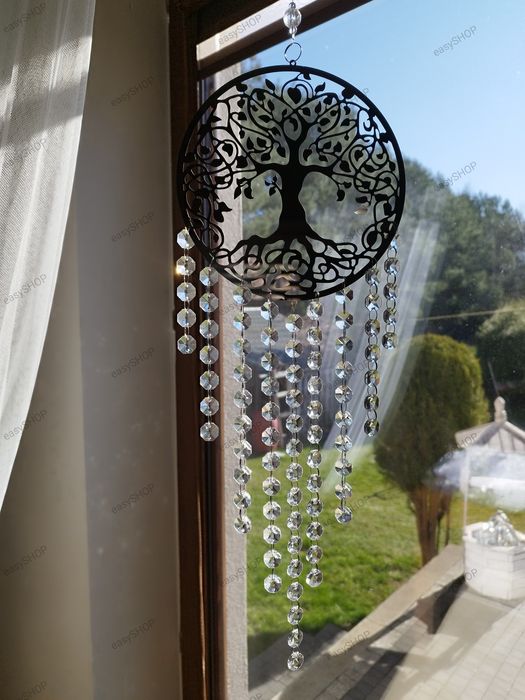 Srebrna zawieszka mandala z kryształami