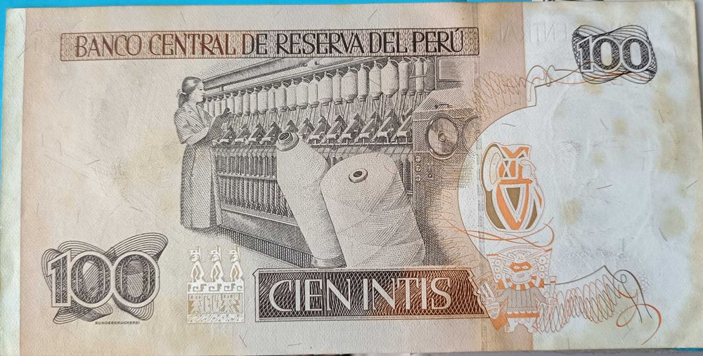 Set de 4 Notas Circuladas no Perú      ( Continente sul Americano)