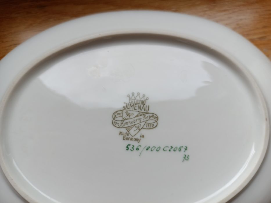 Antyczna miseczka ILMENAU Henneberg niemiecka porcelana 20x 15 cm