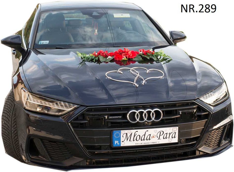 NOWOCZESNA Ozdoby na auto.Dekoracja na samochód do ślubu  289
