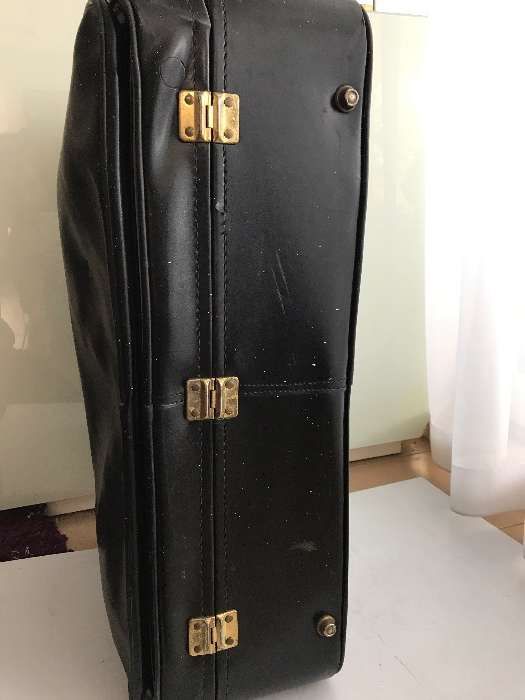 Mala viagem vintage pele couro cabedal