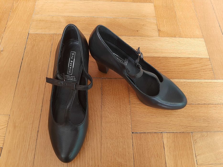 T-bary / skórzane buty na obcasach r 37