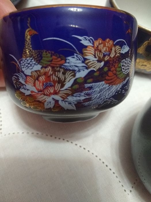 Kobaltowy imbryk 3 czarki plus dodatki