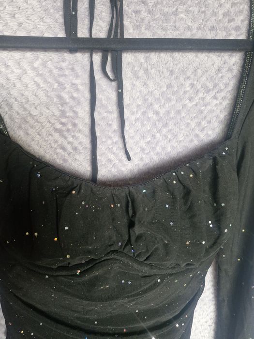 Sukienka sylwester mini dekold błysk M