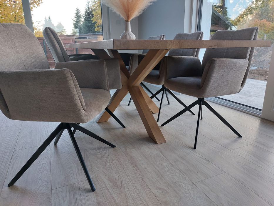 Stoł dębowy , pająk, krzyżak. Loft , nowoczesny