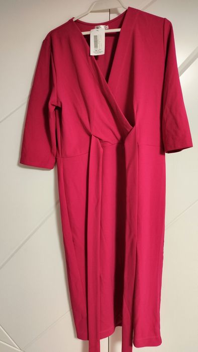 amarantowa sukienka ferrera plus size rozmiar 46