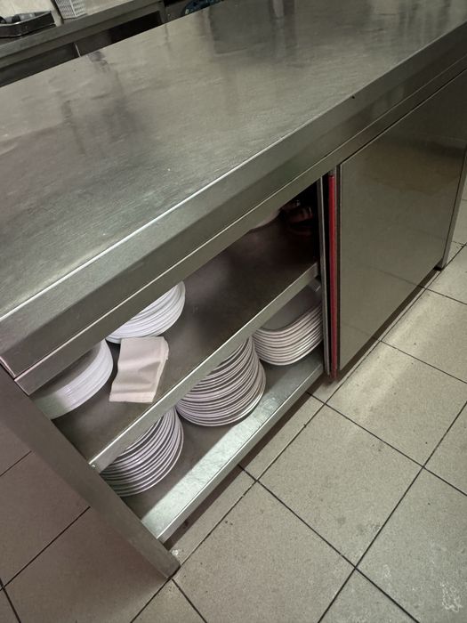 Bancada central ilha em inox para cozinha restaurante