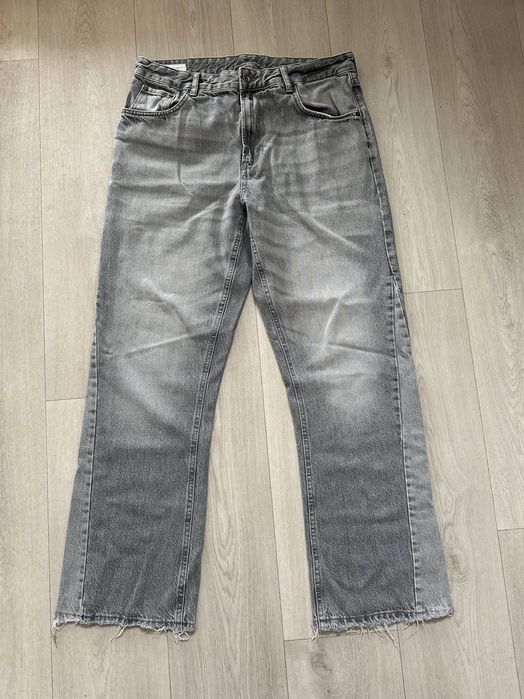 Серые flared jeans zara