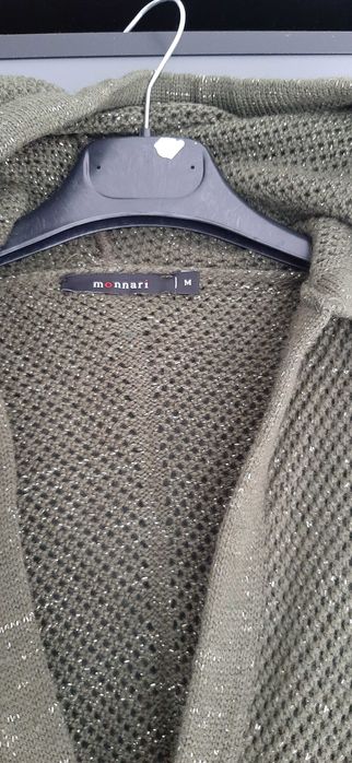 Kardigan Monnari M khaki ze złotą nitką