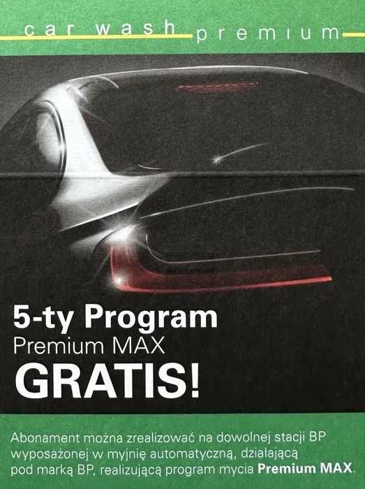 Karnet na myjnię autom. BP najwyższy program Premium MAX - 5 myć