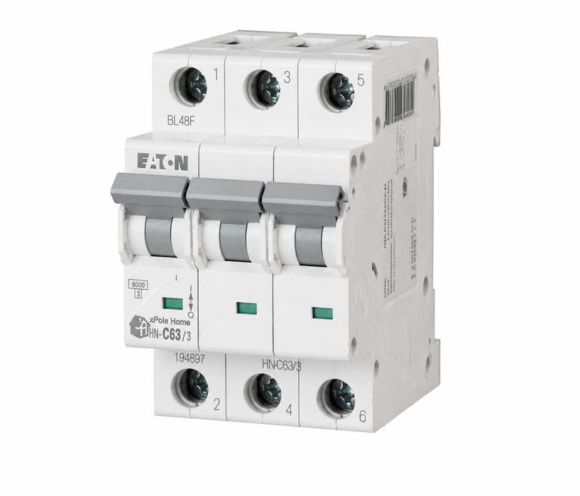 Wyłącznik nadprądowy Eaton HN-C633 xPole Home 3P C63 63A 6kA 194897
