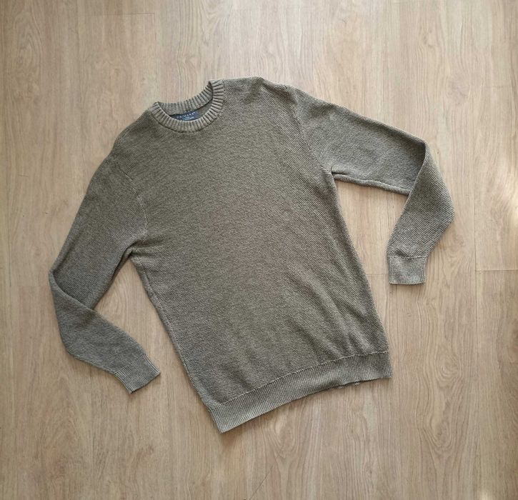 Primark bawełniany sweter basic regular XL khaki oliwkowy