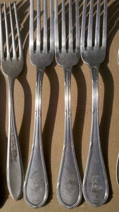 Винтаж: столовые приборы - вилки. ложки Гос.Банкь срібло