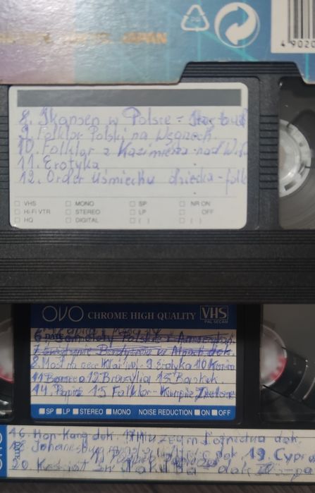 Kasety vhs z różnościami