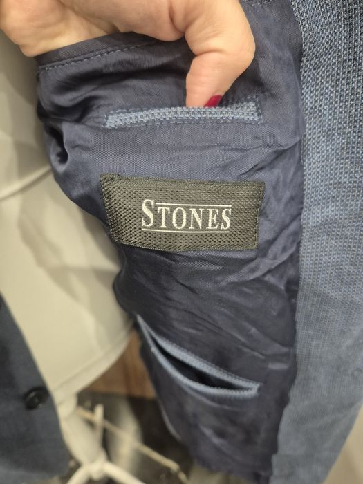 Marynarka niebieska wygodna casual basic do biura do pracy Stones