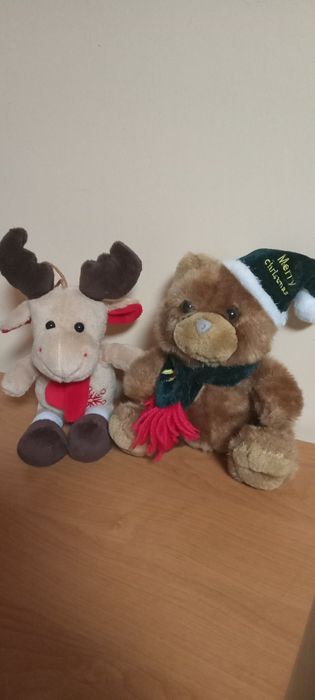 Miś i Reniferek pluszowe zabawki ozdoby