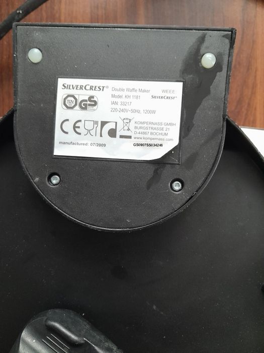 Podwójna gofrownica silvercrest z lidla srebrna czarna 1200