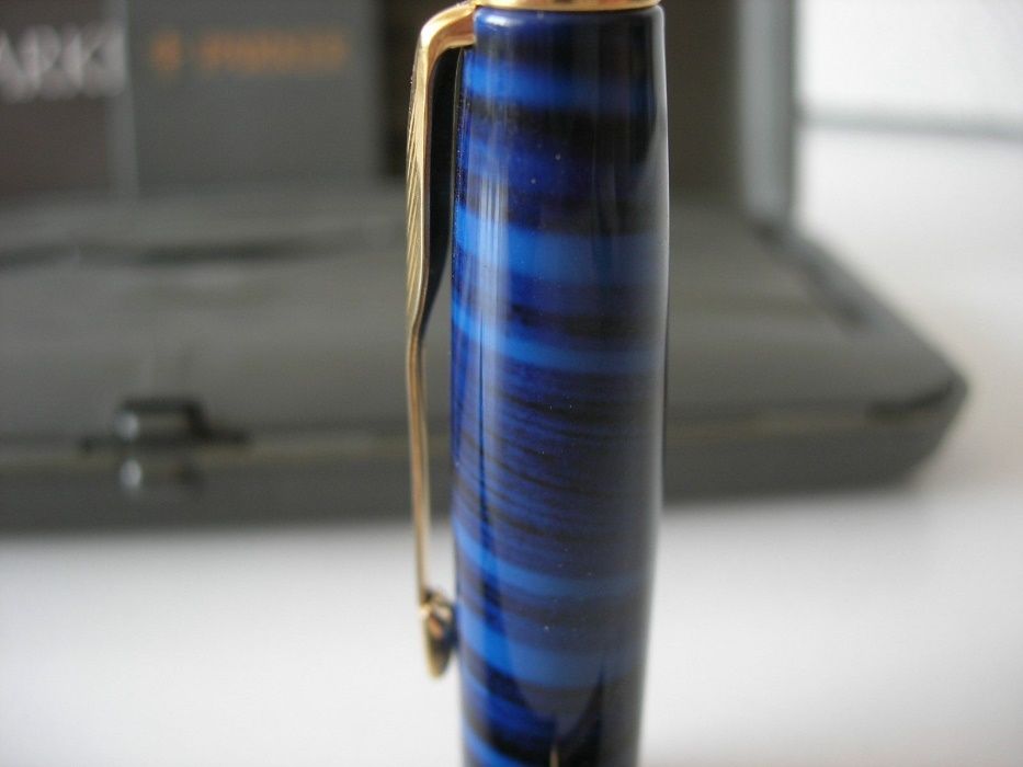 Caneta Parker Sonnet Deep Azul Marmeroado Ouro Aparo F