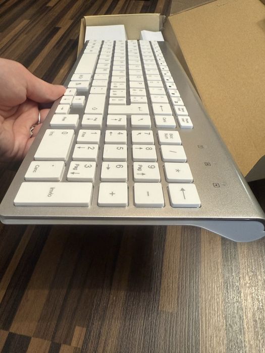 Srebrno-biały zestaw Klawiatura + Mysz Cimetech 2,4Ghz włoska