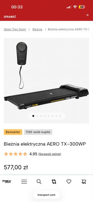 Bieżnia elektryczna AERO TX-300WP